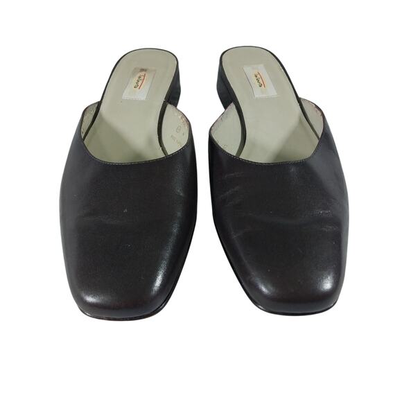 TALBOTS; BLACK GENUINE LEATHER SLIP-ON BRAZILIAN MADE FLATS, MULES! SZ 8B - Picture 5 of 11